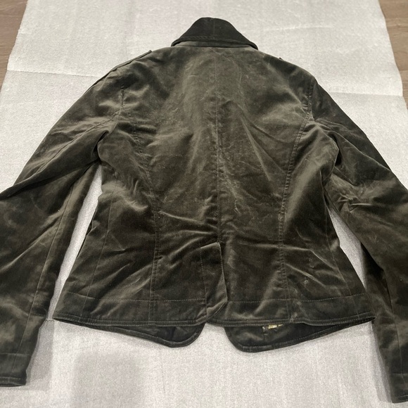[S/M]Marc Aurel Dark Green Velvet Blazer Pockets Military Hippie Chic - Picture 14 of 15